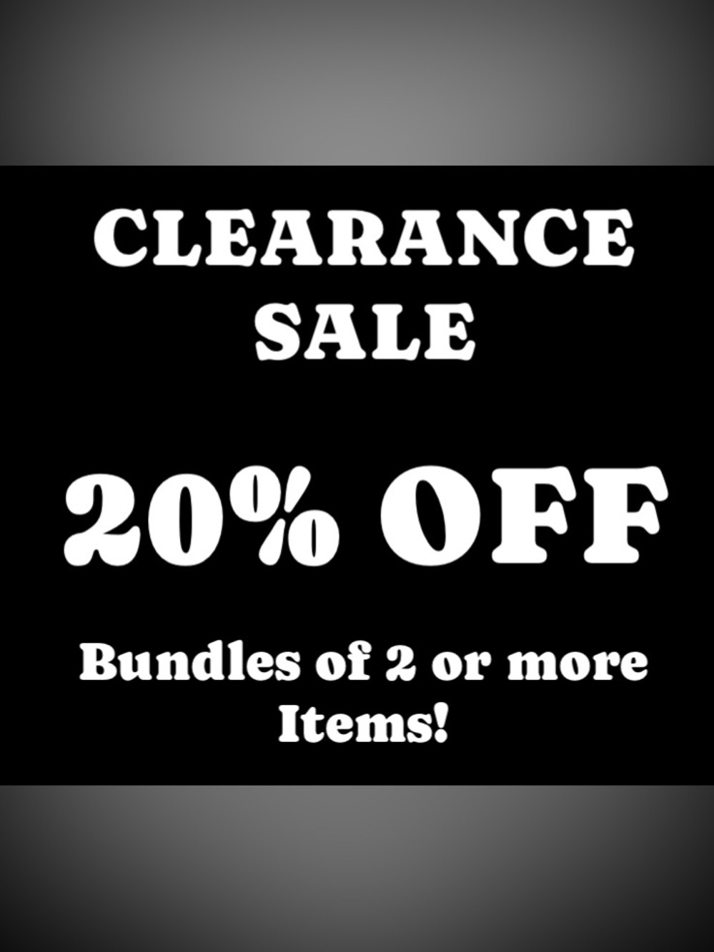 20% Off  Clearance Sale